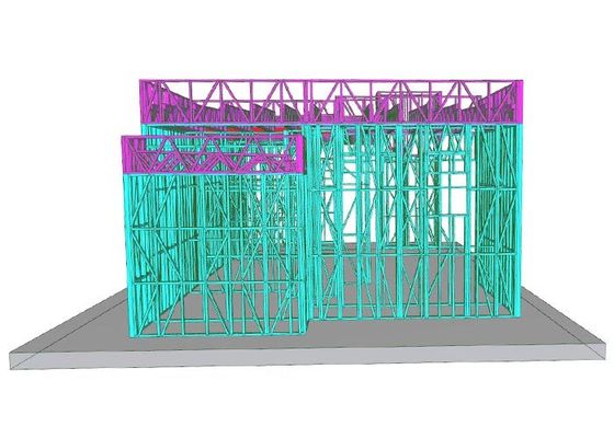 Prefab Light Gauge Steel Frame Single Family Home Steel Kits With 3bedroom