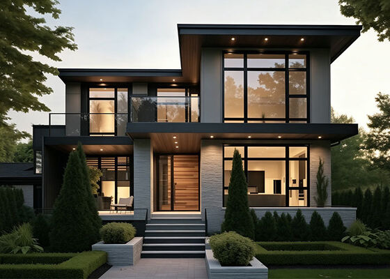 Prefabricated House Luxury Mansion With AS/US Light Steel Villa Panelized Home Kits