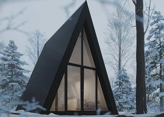 واحد هتل پیش ساخته فضای فولادی سبک A Frame Tiny Building Kitset Homes Nz
