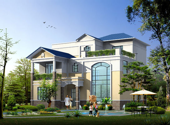 سیستم پنل‌بندی کارخانه‌ای سازه فولادی ویلای پیش‌ساخته | خانه سفارشی با طراحی جدید