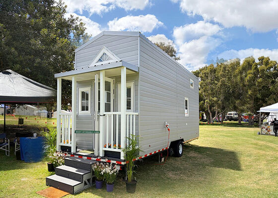 As/US Steel Frame Prefab Tiny House With Trailer On Wheels For Travel