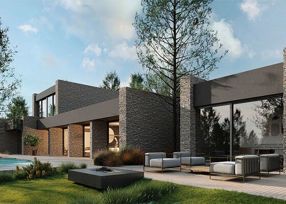 گواهینامه ICC-ES لوکس دو طبقه خانه ماژولار مدرن موبایل پیش ساخته کیت های سبک استی