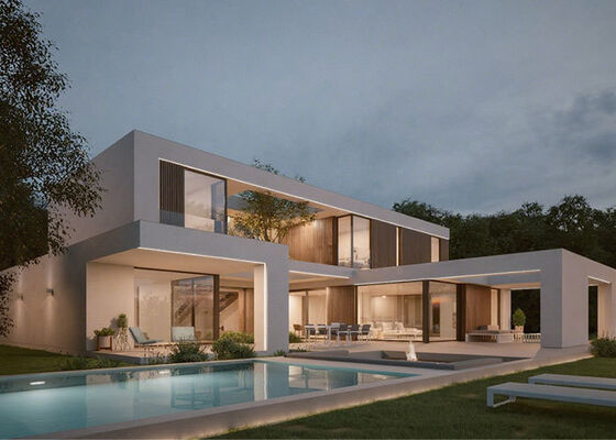 طراحی مدرن خانه ماژولار خانه ای پیش ساخته خانه نشیمن کیت های خانه پنلی با استاندارد AS / US