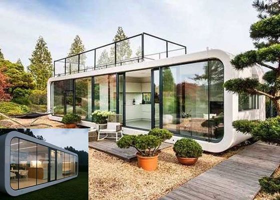 Prefab Cabin Apple House Aluminum Sliding Doors Steel Frame Prefab Modular Homes