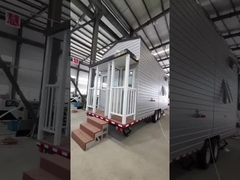 خانه کوچک پیش ساخته از فولاد سبک استاندارد استرالیا روی چرخ با دیوار تخته WPC